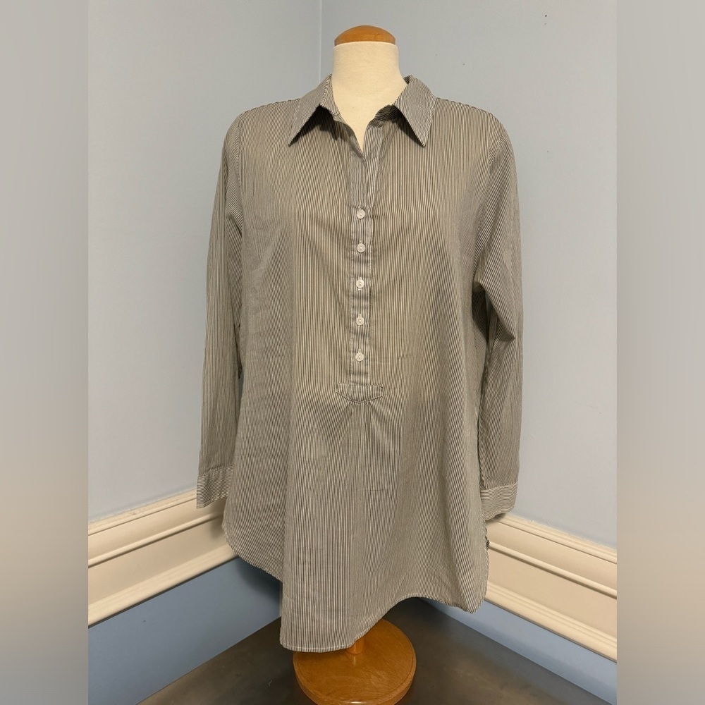 Coldwater Creek - striped popover Cotton shirt tunic